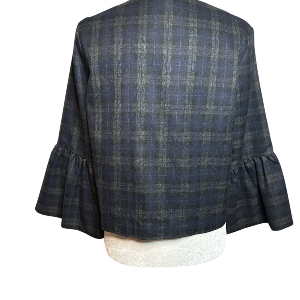 Zara Plaid Bell Sleeve Jacket - Picture 2 of 4